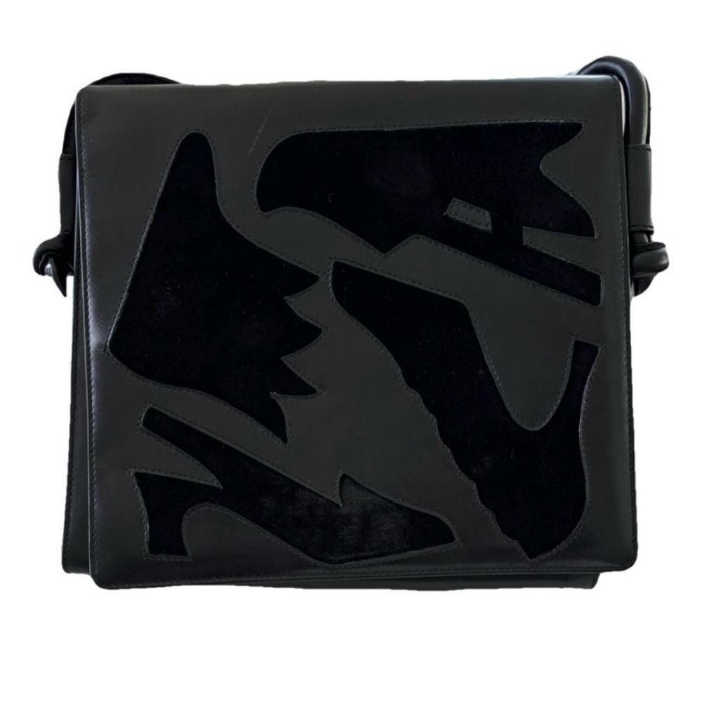 vintage Salvatore Ferragamo black leather shoulder bag